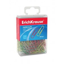 Кламери ЕК 28мм.-200бр.цветни в пл.кутия