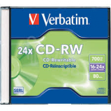 Диск Verbatim CD-RW 700MB 16x-24x Диск Verbatim CD-RW 700MB 16x-24x
