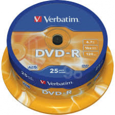 Диск Verbatim DVD-R 4.7GB 16x - 25 шпинд. Диск Verbatim DVD-R 4.7GB 16x - 25 шпинд.